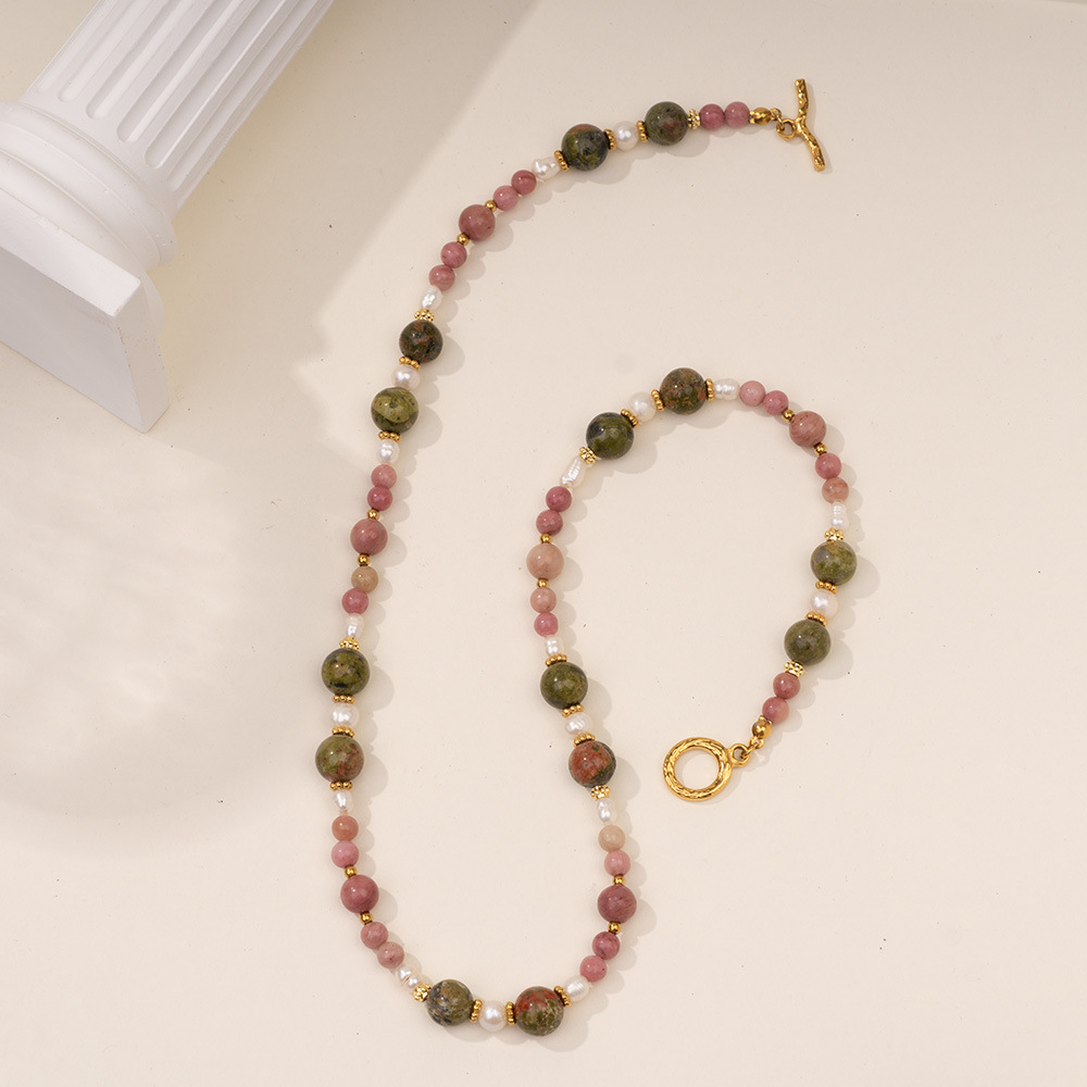 1 Piece Romantic Series Flower Natural Stones Women's Beaded Necklaces Picture6