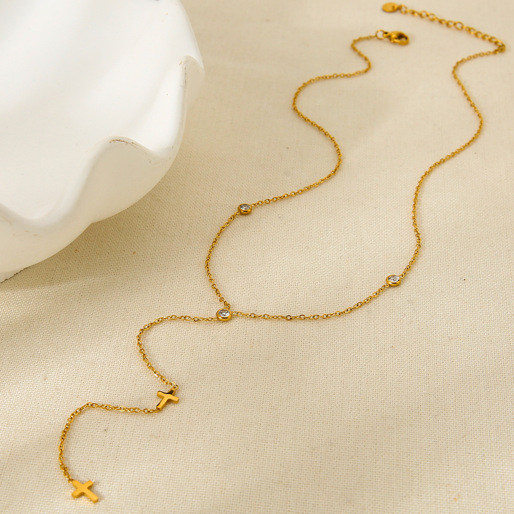 1 Stück einfache klassische Edelstahl-Anhängerketten für Damen Bild3