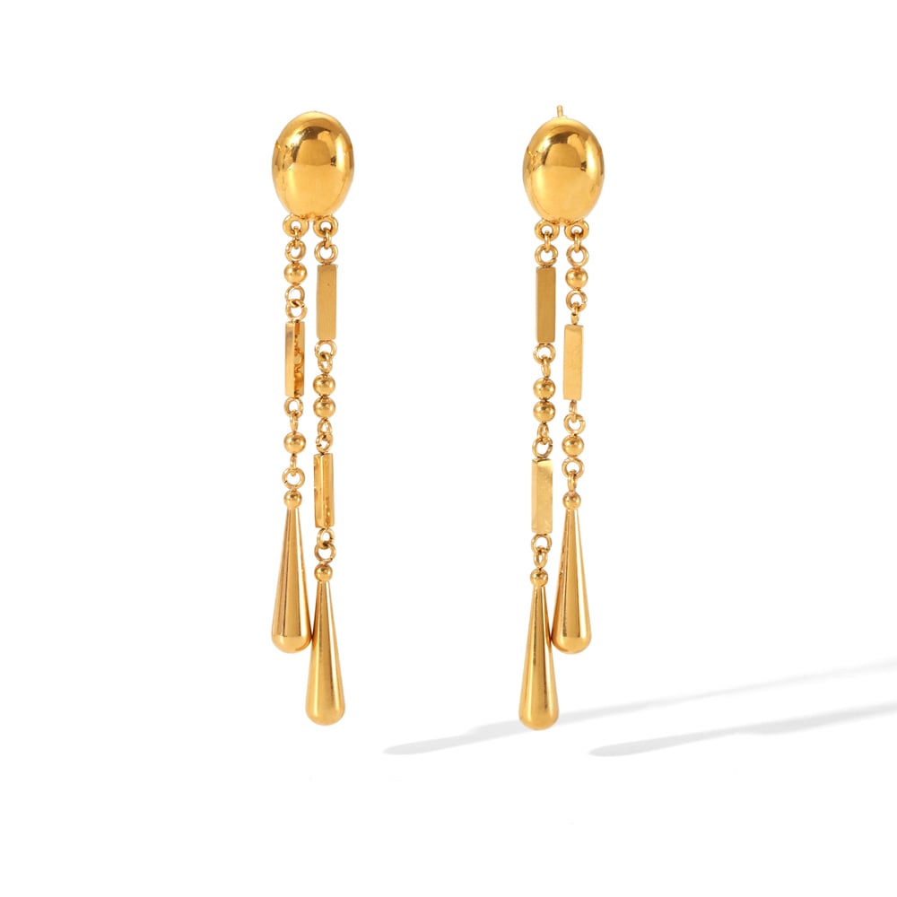 1 Pair Simple Tassel Stainless Steel  Women's Dangle Earrings