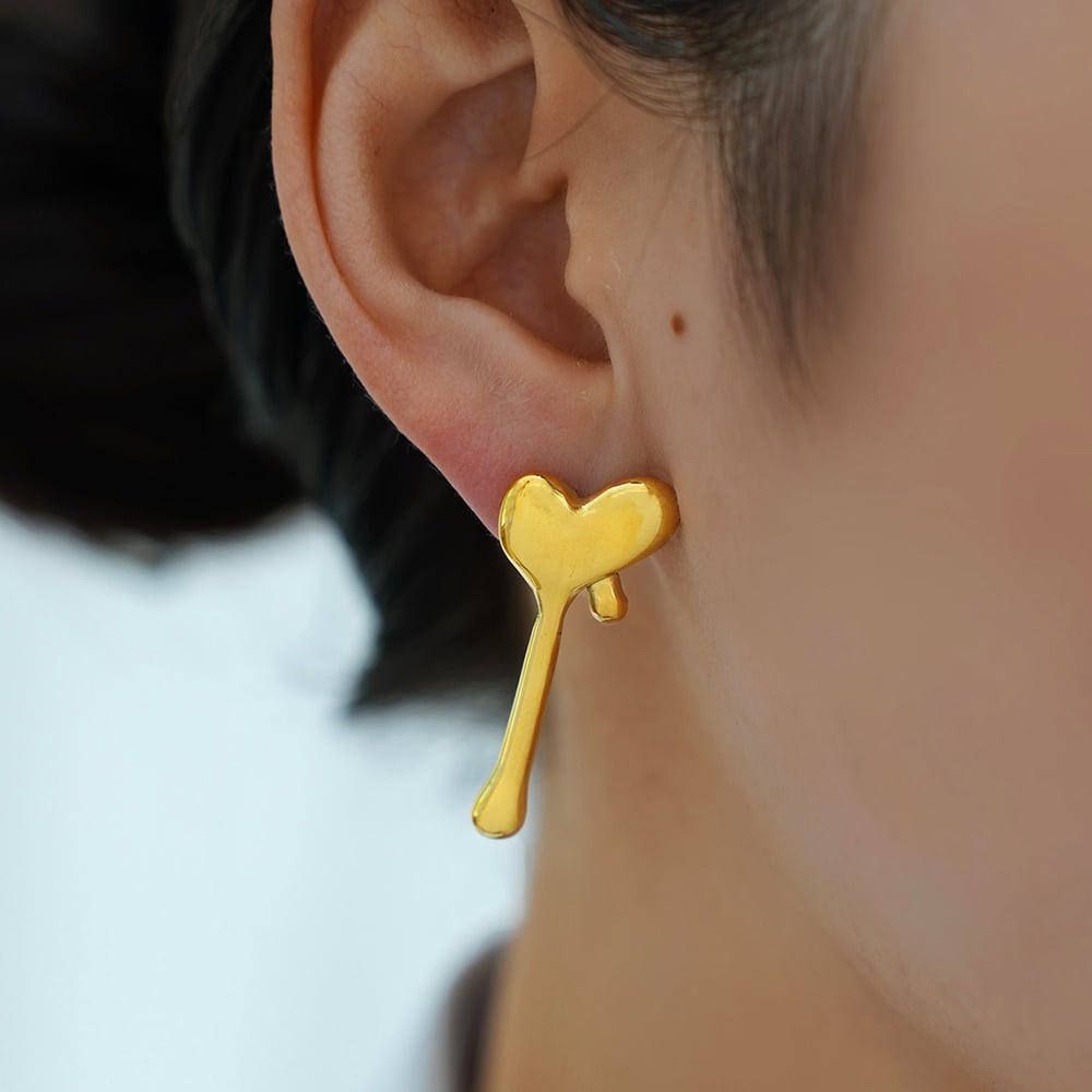 1 Pair Simple  Simple Heart Stainless Steel  Gold Color  Women's Stud Earrings Picture5