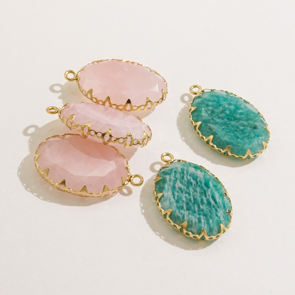 1 Adet Romantik Basit Düzensiz Şekilli Doğal Taşlı Kadın Kolye Ucu h5Resim4