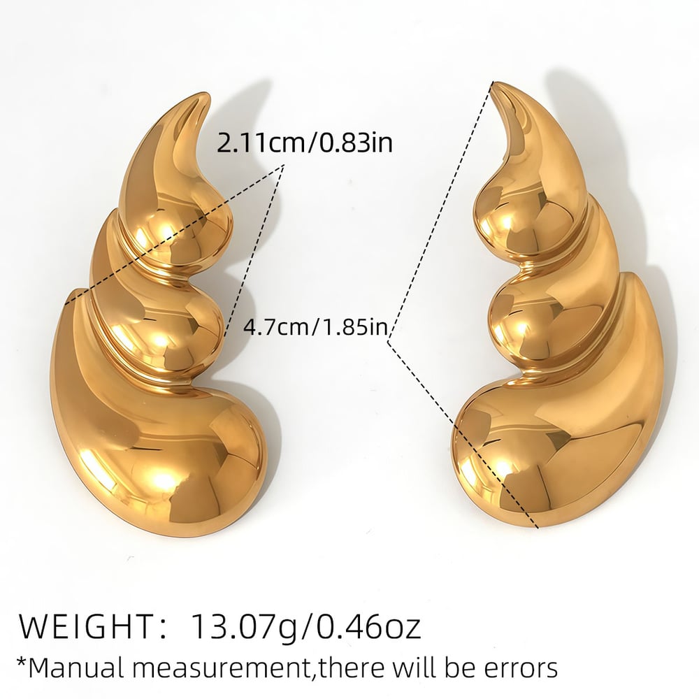 1 Pair Simple Irregular Shape Stainless Steel  Women's Stud Earrings Picture2