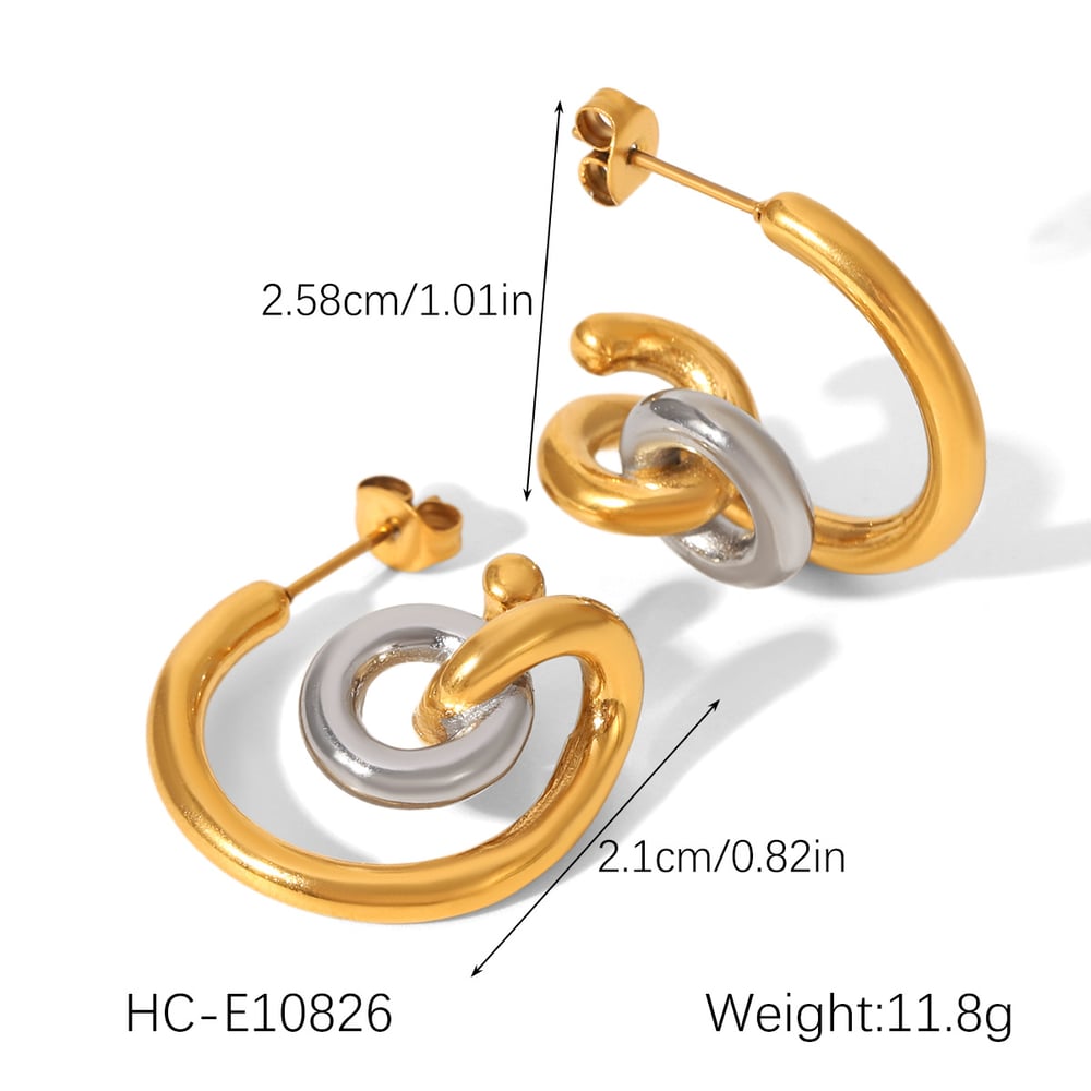 1 Pair Daily Irregular Shape Stainless Steel Gold Color Women's Stud Earrings Picture2