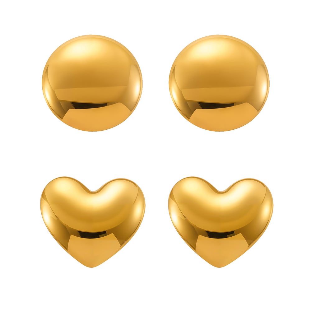 1 paire de boucles d&#39;oreilles à tige minimalistes en acier inoxydable couleur or pour femme Image6