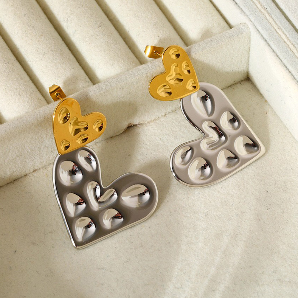 1 Pair Sweet Heart Stainless Steel Drop Earrings h5Picture3