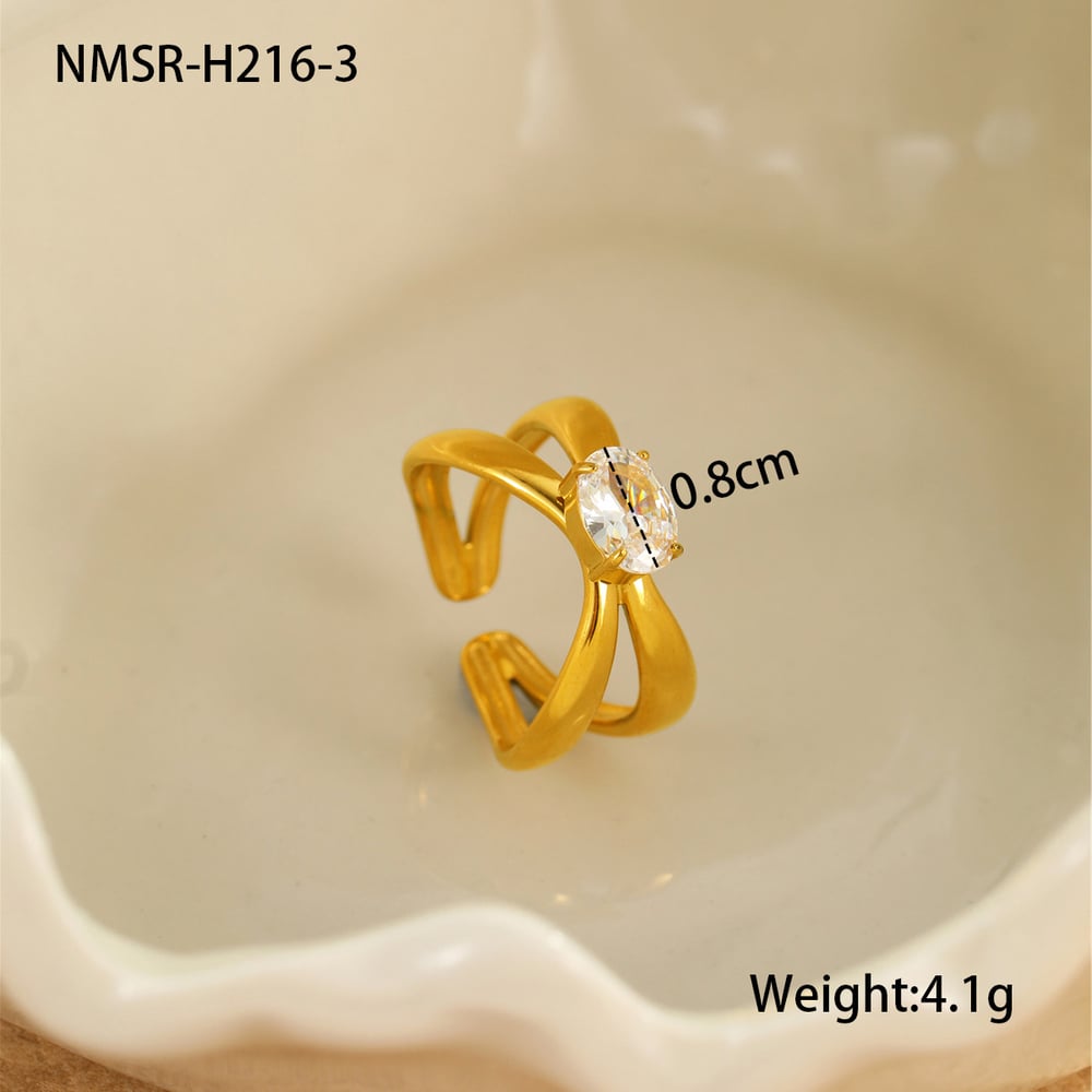 1 Piece Simple Series Elegant Geometric Stainless Steel Women's Adjustable Rings