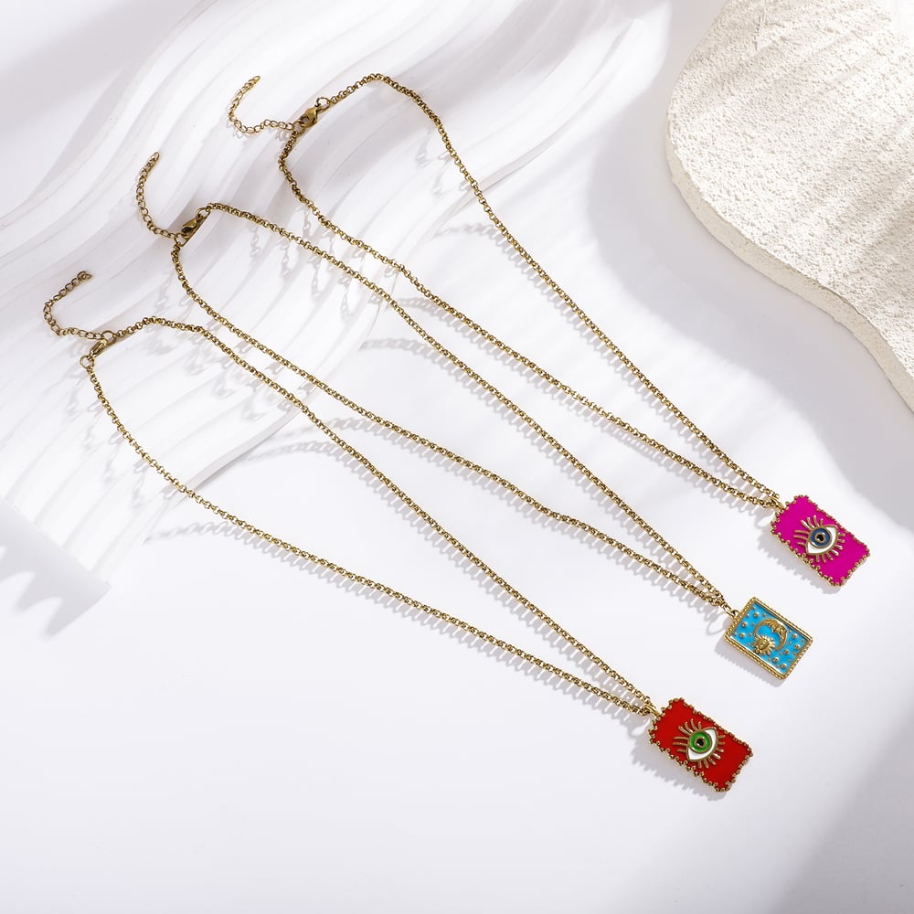 1 Piece Classic Tarot Stainless Steel Gold Color Women's Pendant Necklaces h5Picture3