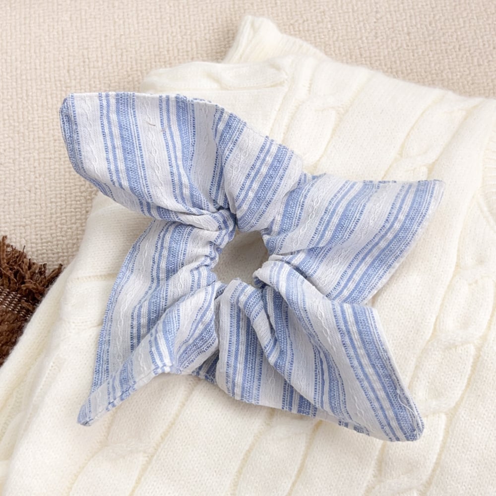1 Piece Casual Strip Blue Canvas Women's Scrunchies 