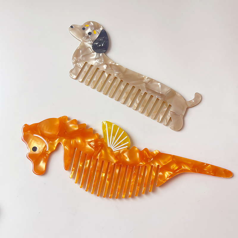 1 Piece Marine Organism Cellulose Acetate Sheet Women's Combs h5Picture3