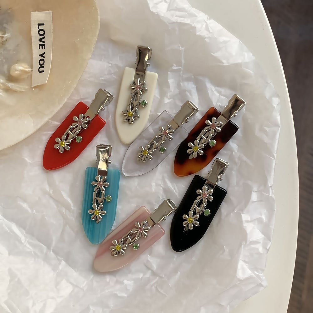 1 Pair Classic Series Sweet Flower Acetate Women's Hair Clips h5Picture4