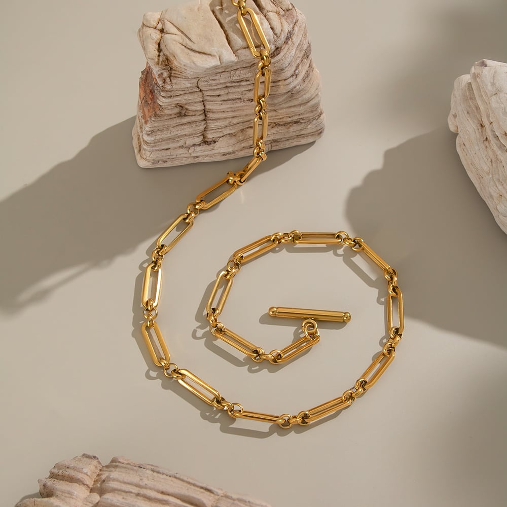 1 Piece Stainless Steel Gold Color Chain Necklace Picture5