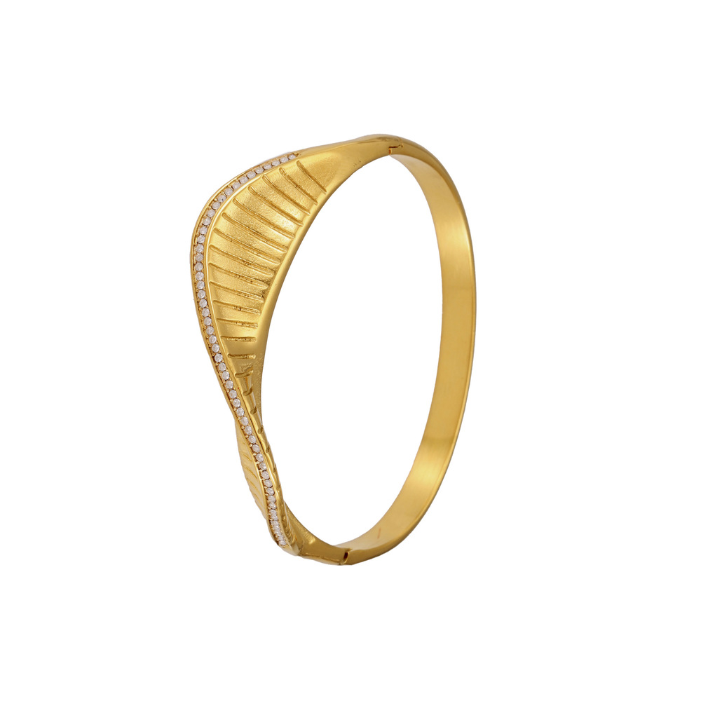 1 Piece Classic Twist Spiral Stainless Steel Gold Color Women's Bangles