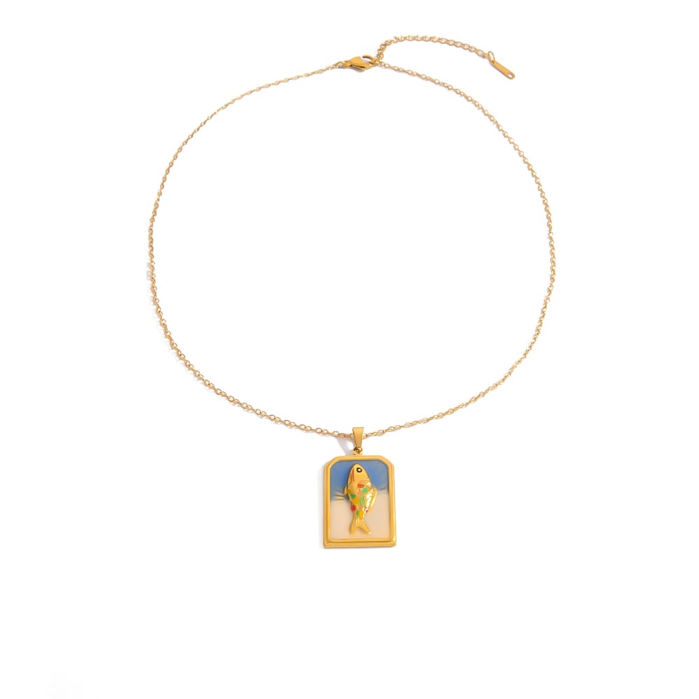 1 Piece Stainless Steel Gold Color Pendant Necklace