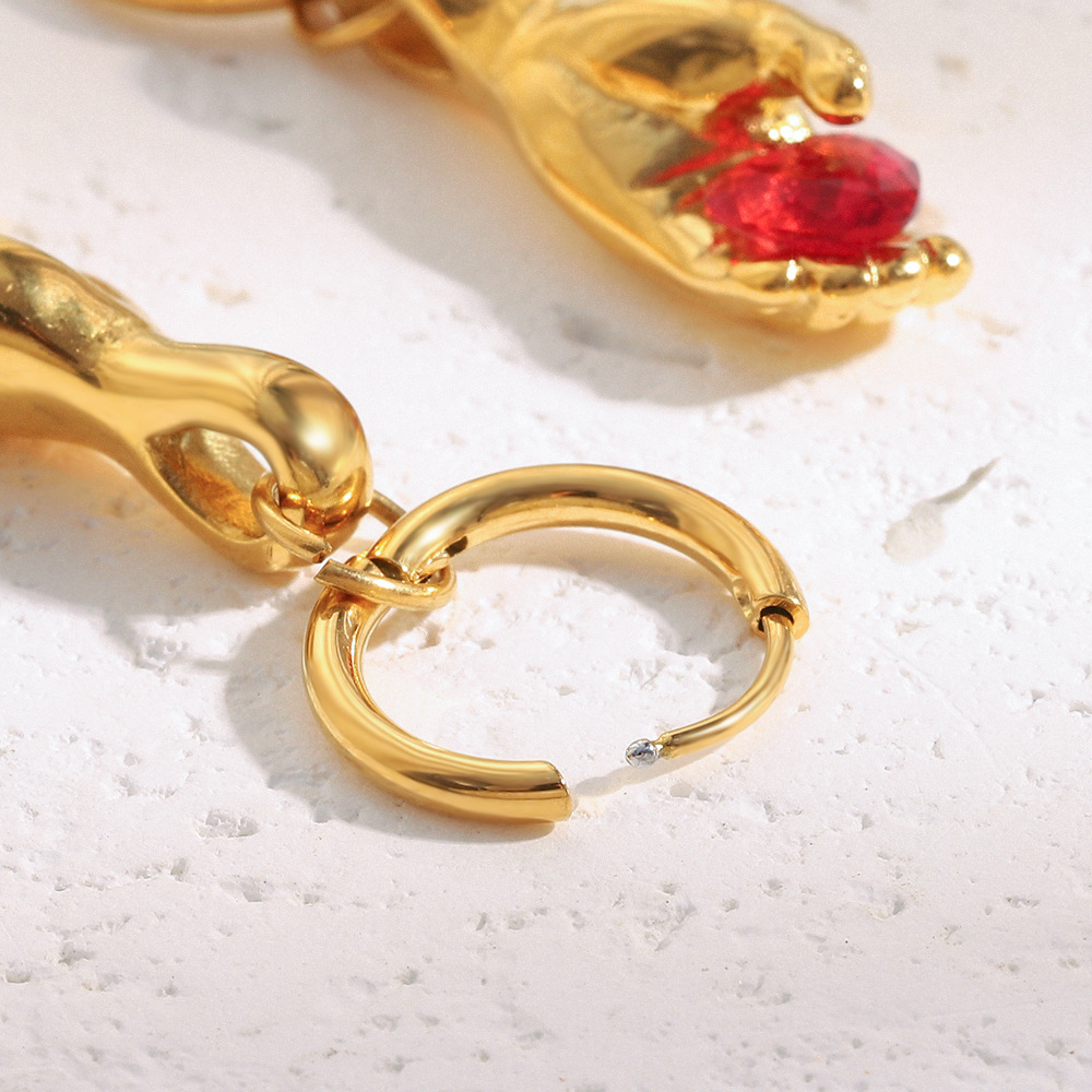 1 Pair Romantic Cute Love Shape Stainless Steel Women's Drop Earrings h5Picture3