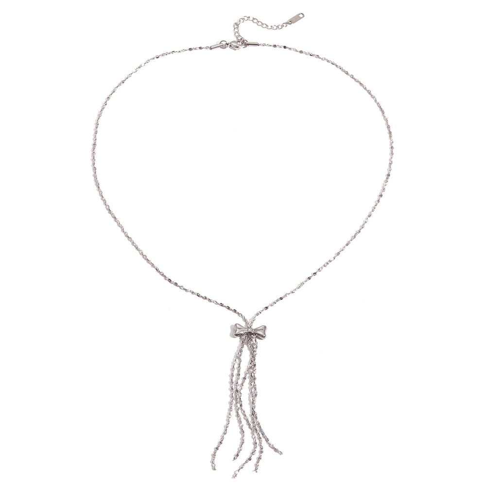 1 Piece Daily Bow Knot Stainless Steel Women's Pendant Necklaces 