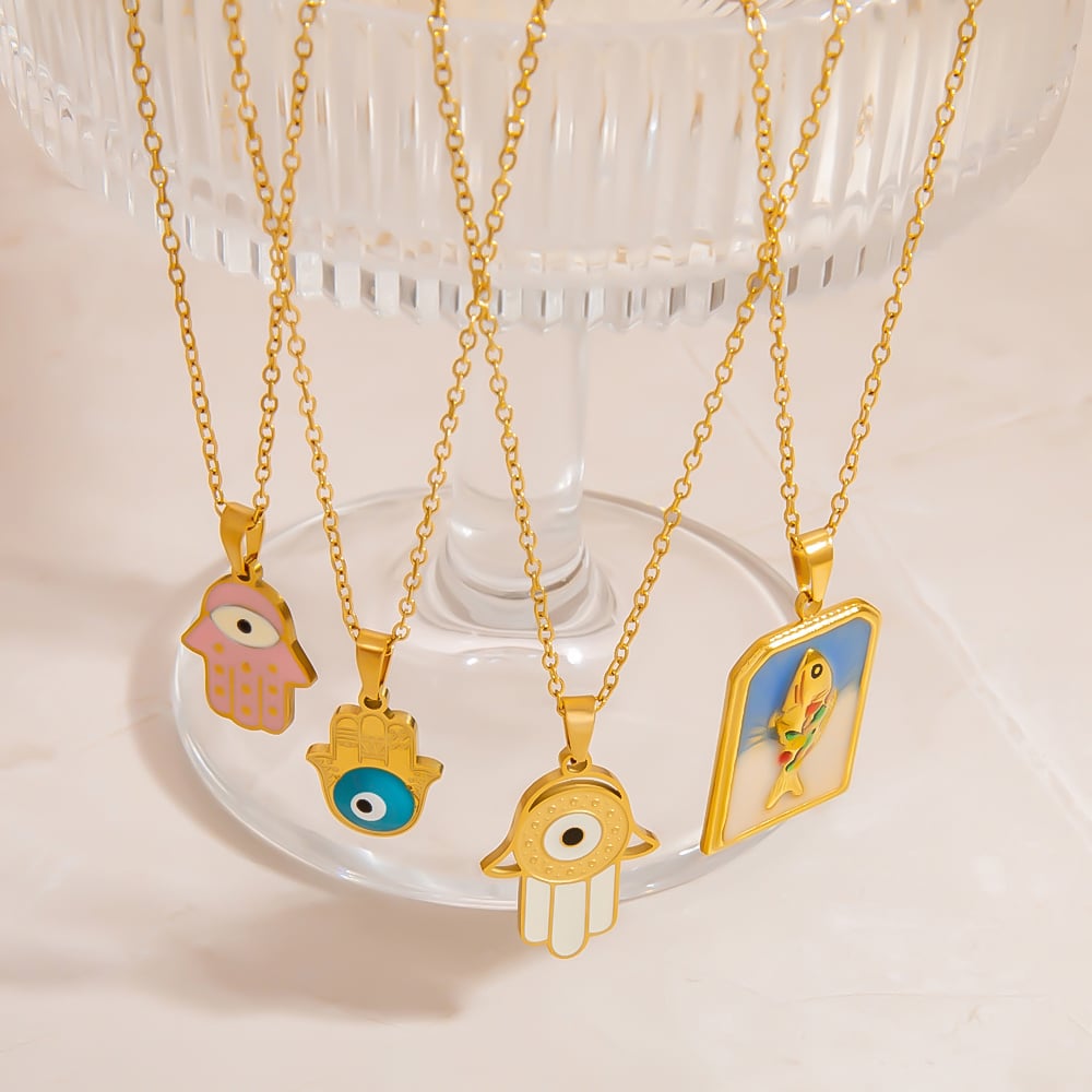 1 Piece Stainless Steel Gold Color Pendant Necklace h5Picture5