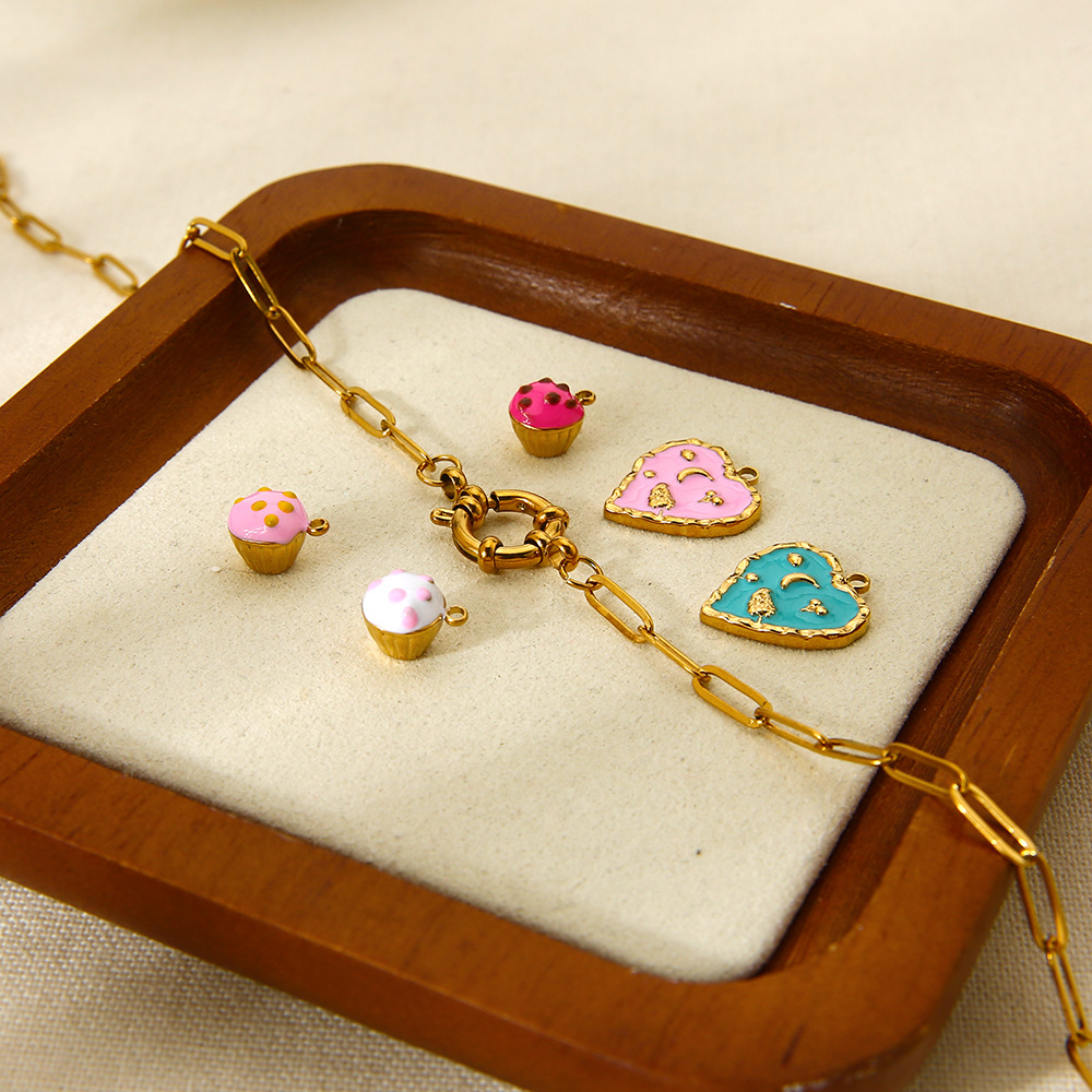 1 Parça Basit Klasik Kalp Zincir Gıda Paslanmaz Çelik Zincir Kolye Resim4