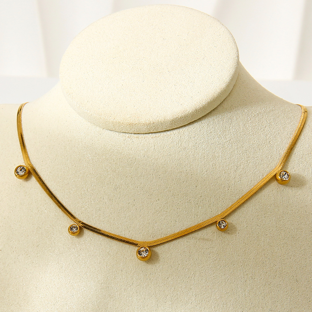 1 Piece Simple Daily Chain Circle Stainless Steel Women’s Pendant Necklaces h5Picture5