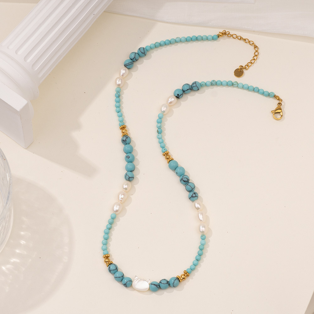 1 Piece Romantic Series Flower Natural Stones Women's Beaded Necklaces Picture8
