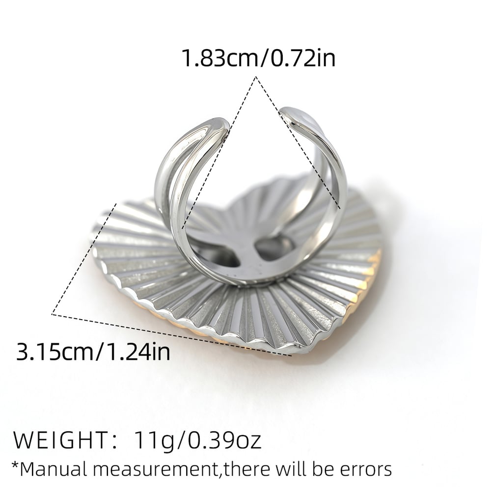 1 Piece Romantic  Simple Heart Stainless Steel  Statement Rings Picture2