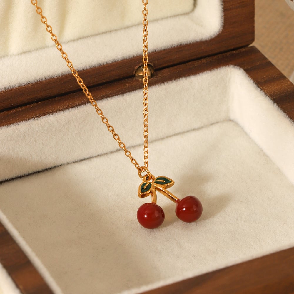 1 Pair Simple Series Daily Plant Stainless Steel Women's Pendant Necklaces h5Picture4