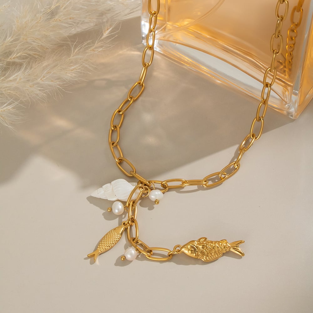 1 pezzo di collana con ciondolo in acciaio inossidabile a forma di tartaruga naturale di lusso da donna Immagine5