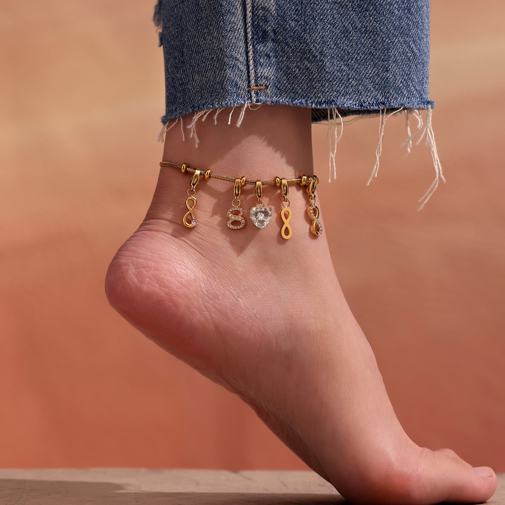 1 Piece Delicate Heart Stainless Steel Gold Color Women's Charm Bracelets h5Picture3