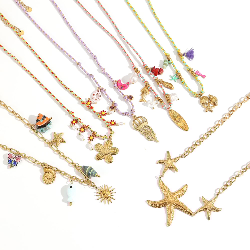 1 Piece Oceanic Stainless Steel Gold Color Pendant Necklace Picture3