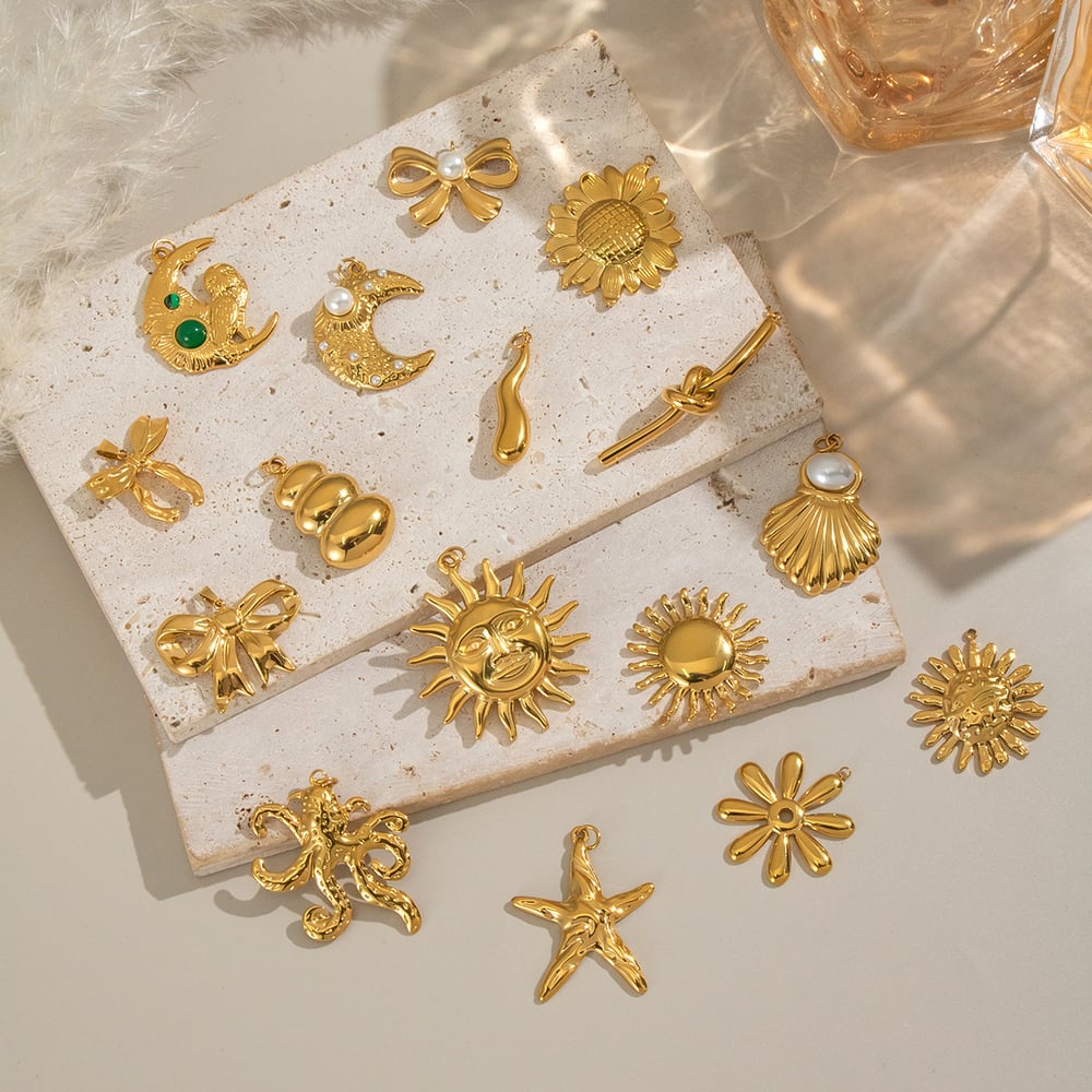 1 Piece Stainless Steel Gold Color DIY Pendant Picture2
