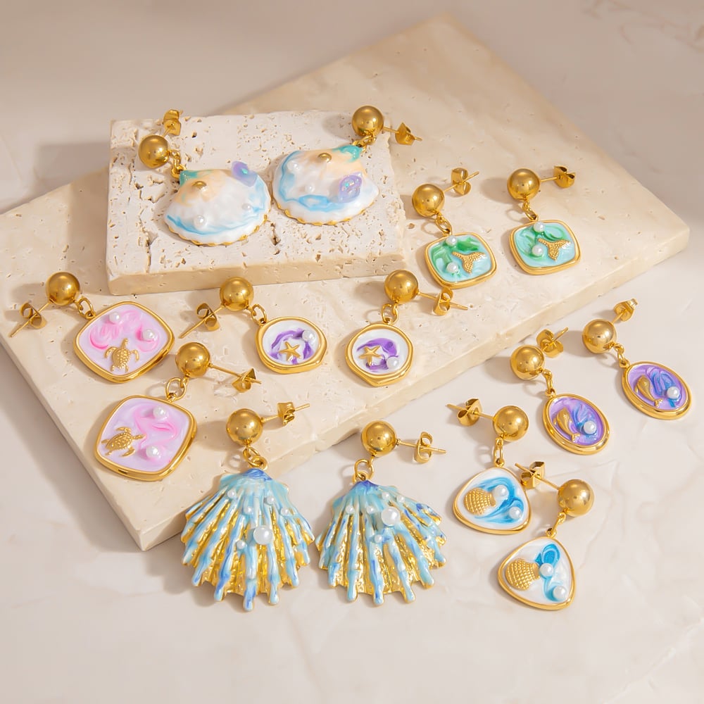 1 Pair Ocean Resort Series  Shell Pendant  Women's Earring Picture4