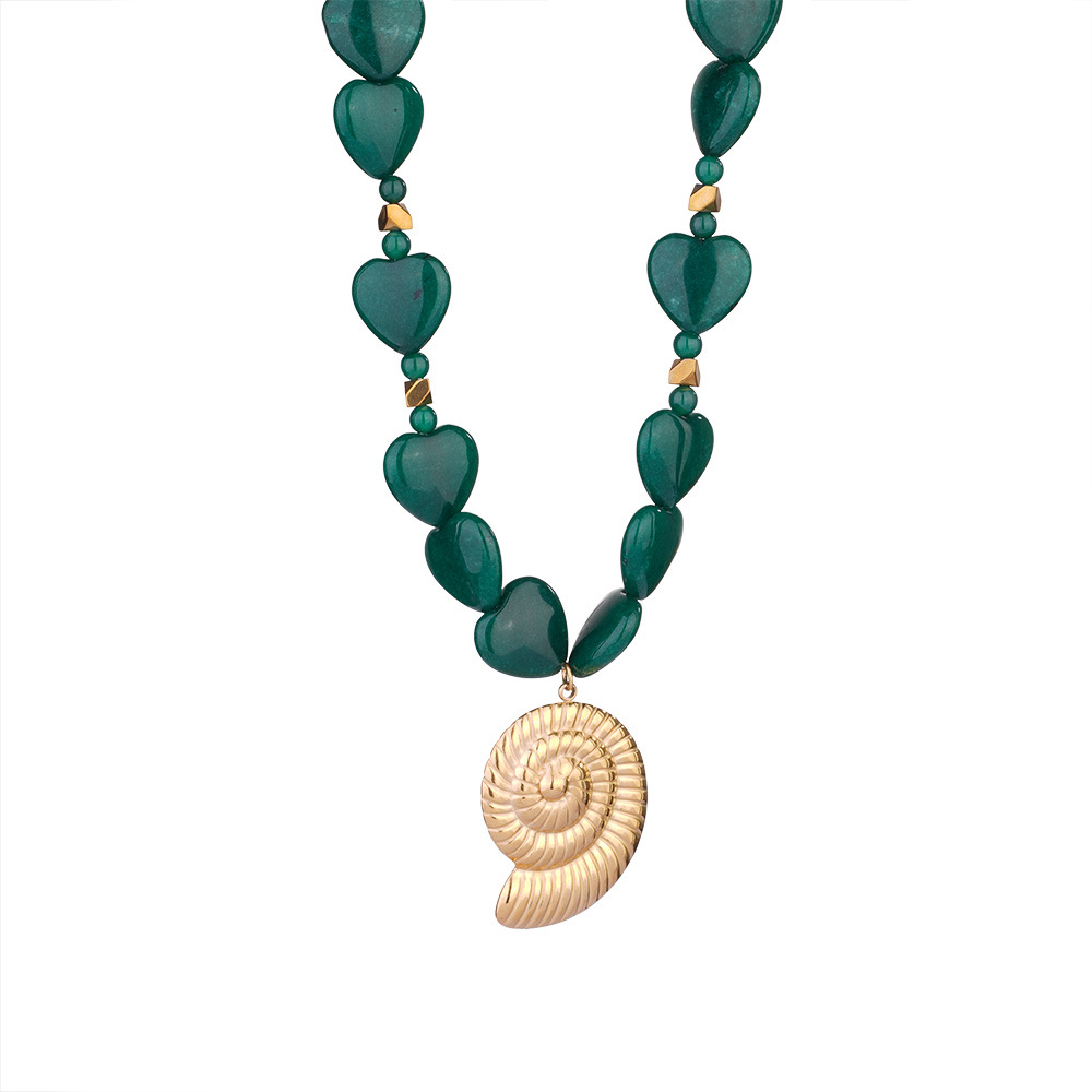 1 Piece Classic Series Shell Natural Stones Gold Color Women's Pendant Necklaces