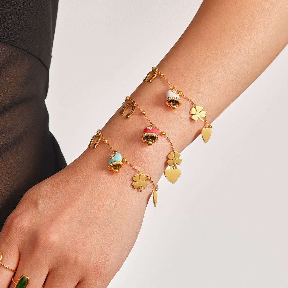 1 Piece Gorgeous Bell Stainless Steel Gold Color Women's Necklaces Sets Picture3