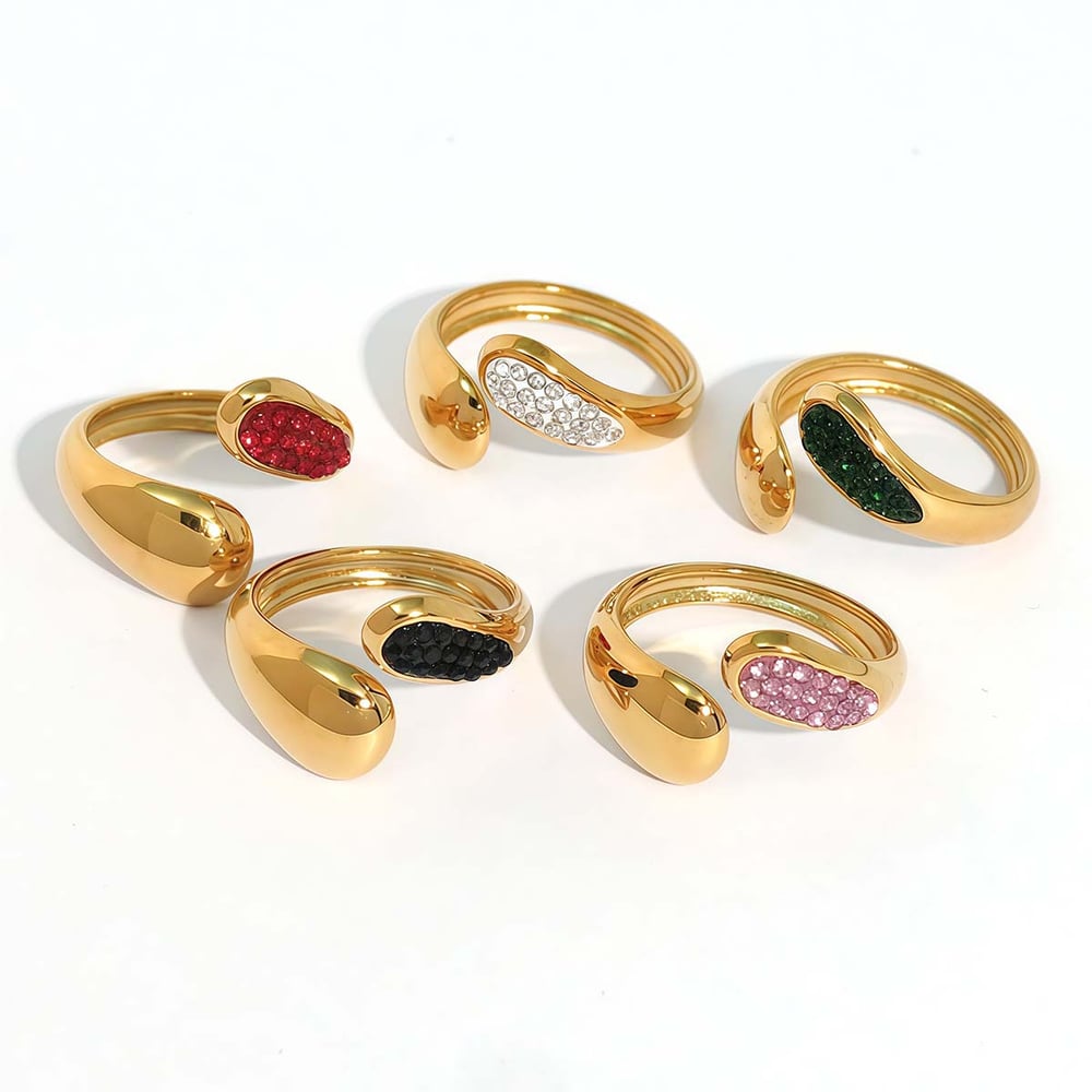 1 Piece Simple Series Simple Droplet Stainless Steel Statement Rings h5Picture7