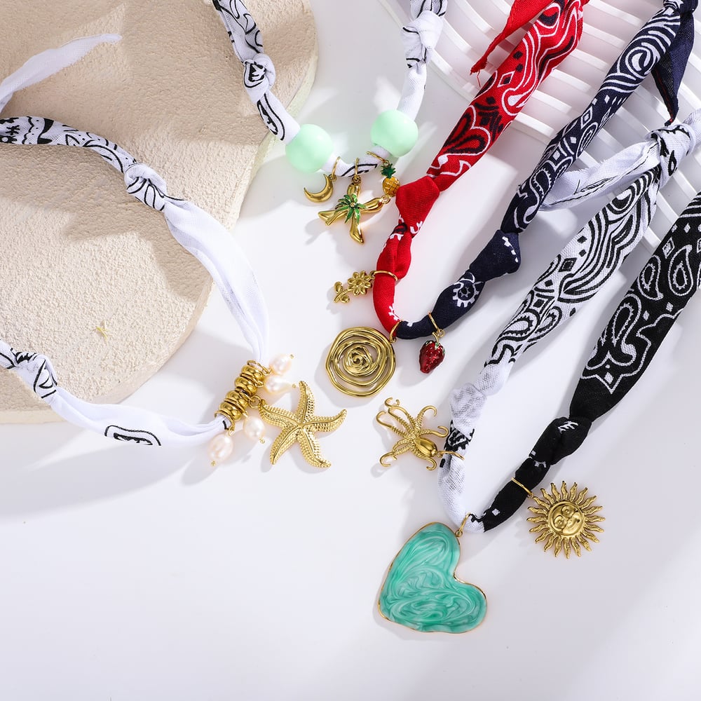 1 Piece Vivid Vacation Heart Stainless Steel Gold Color Women's Pendant Necklaces h5Picture4