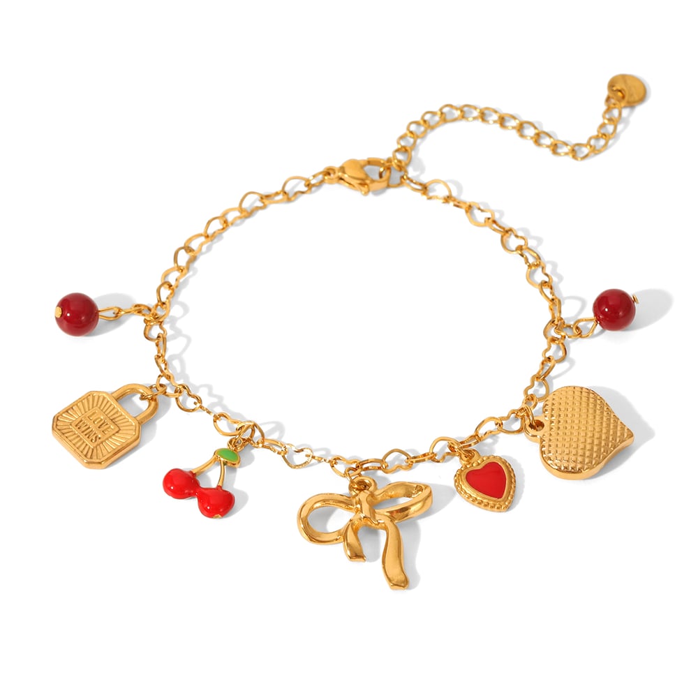 1 Piece Simple Series Daily Bow Knot Stainless Steel Women's Charm Bracelets