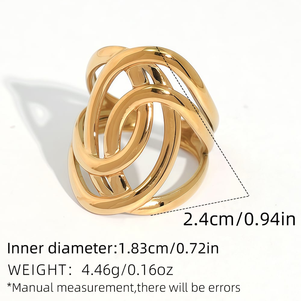 1 Piece Simple  Casual Irregular Shape Stainless Steel  Gold Color  Statement Rings h5Picture2
