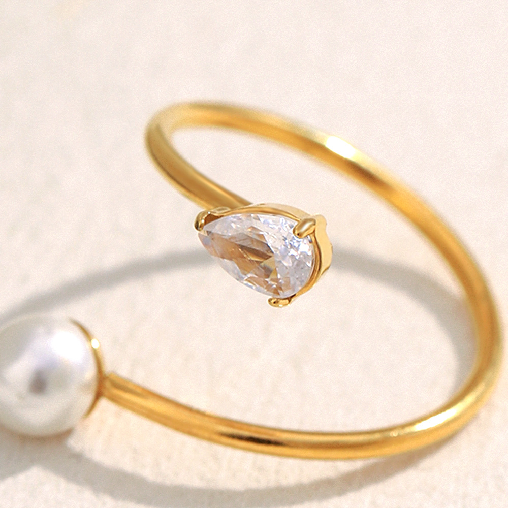 1 Piece Elegant Twist Stainless Steel Gold Color Minimalist Rings h5Picture8