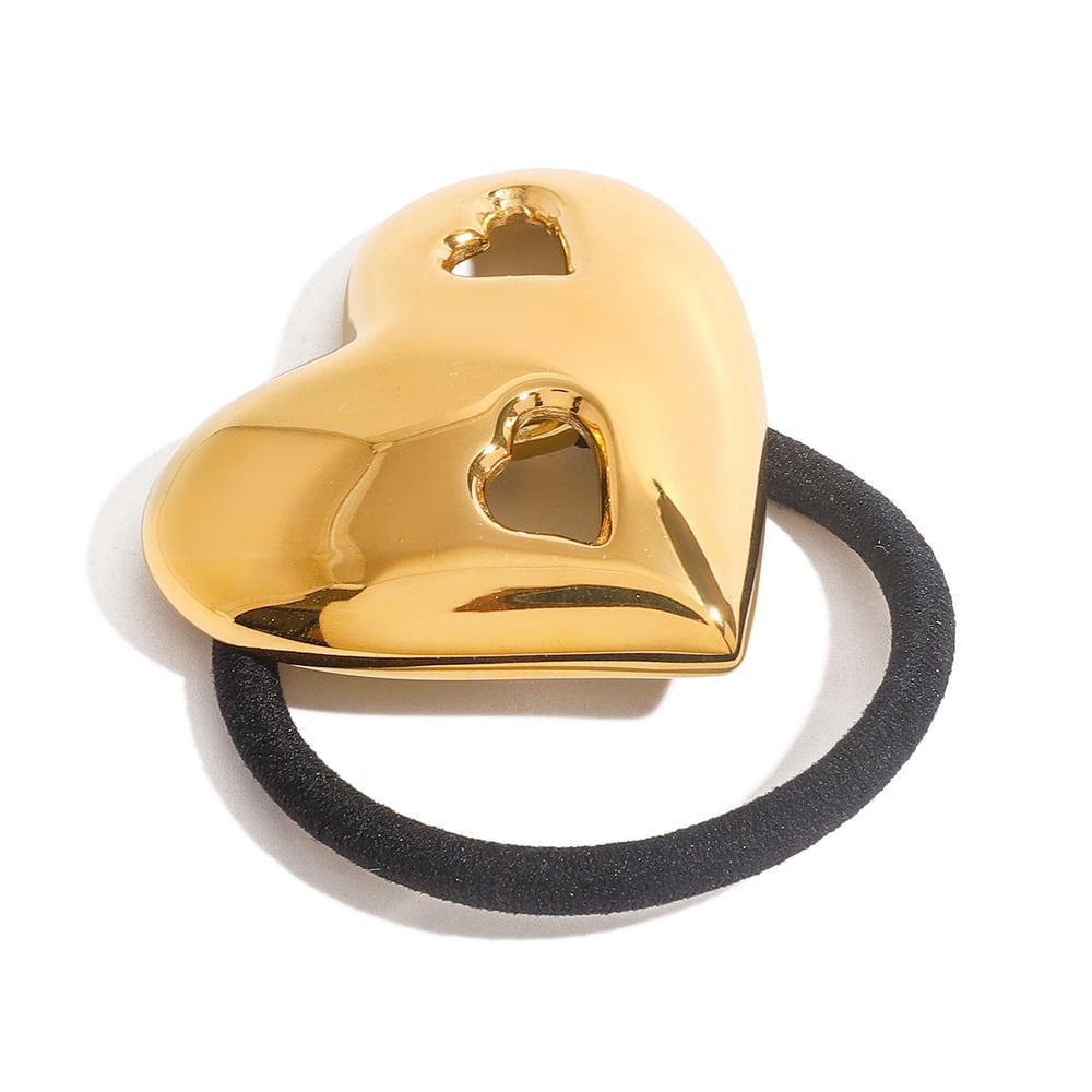 1 Piece Heart Stainless Steel Hair Tie h5Picture4