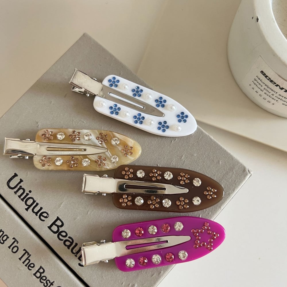 1 Pair Simple Series Cute Flower Acetate Women's Hair Clips h5Picture2