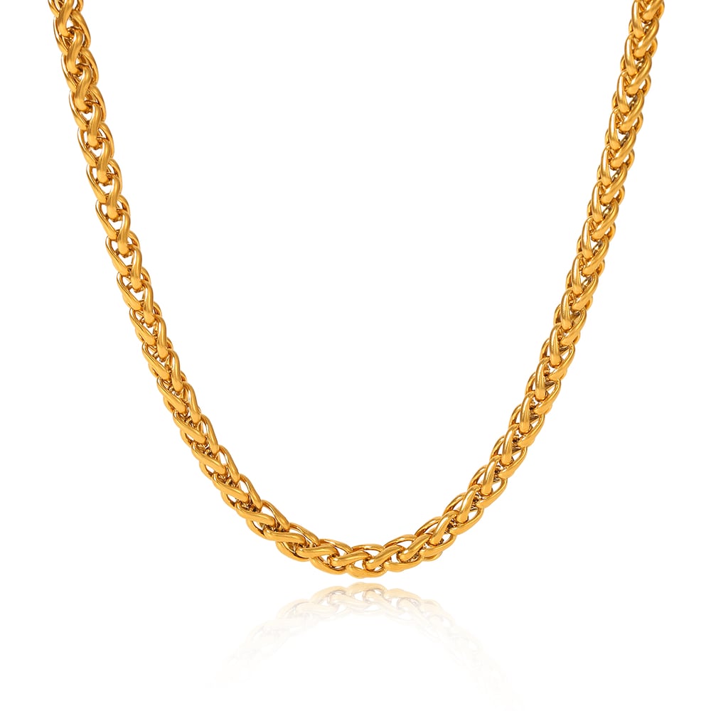 1 pieza de cadena diaria de acero inoxidable color dorado collares de cadena para mujer