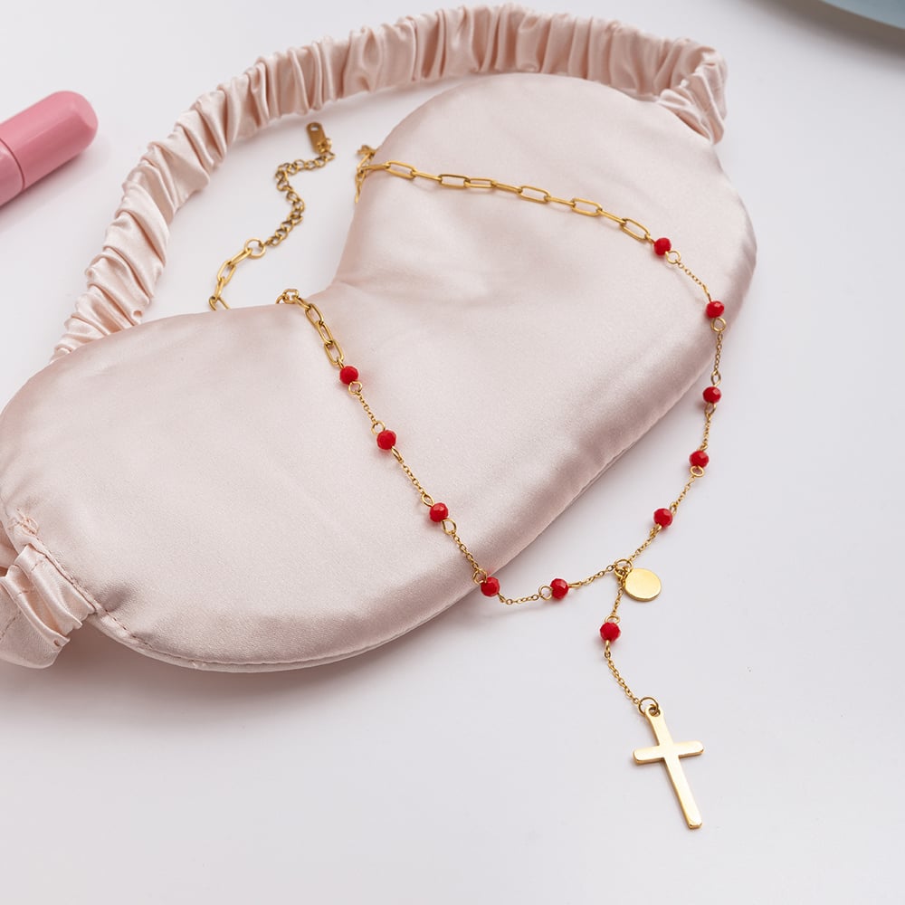 1 Piece Personality Cross Stainless Steel Gold Color Women's Pendant Necklaces Picture7