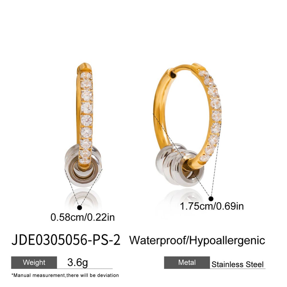 1 Pair Simple Circle Stainless Steel Gold Color Women's Hoop Earrings
