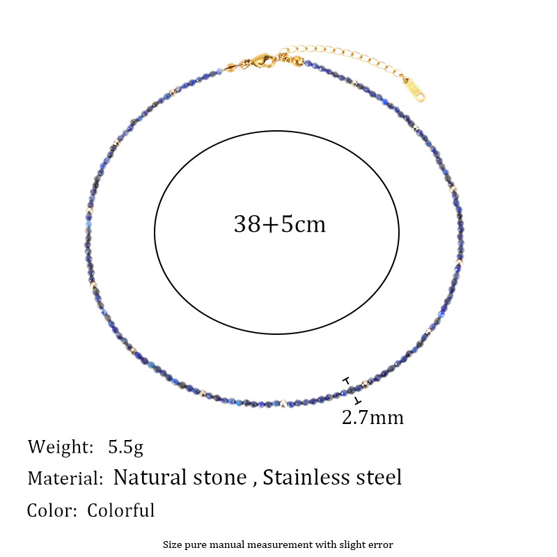 1 Piece Colorful Daily Beads Natural Stones Gold Color Women's Beaded Necklaces h5Picture9