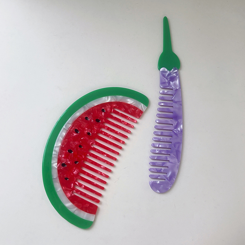 1 Piece Watermelon Cellulose Acetate Sheet Women's Combs h5Picture3