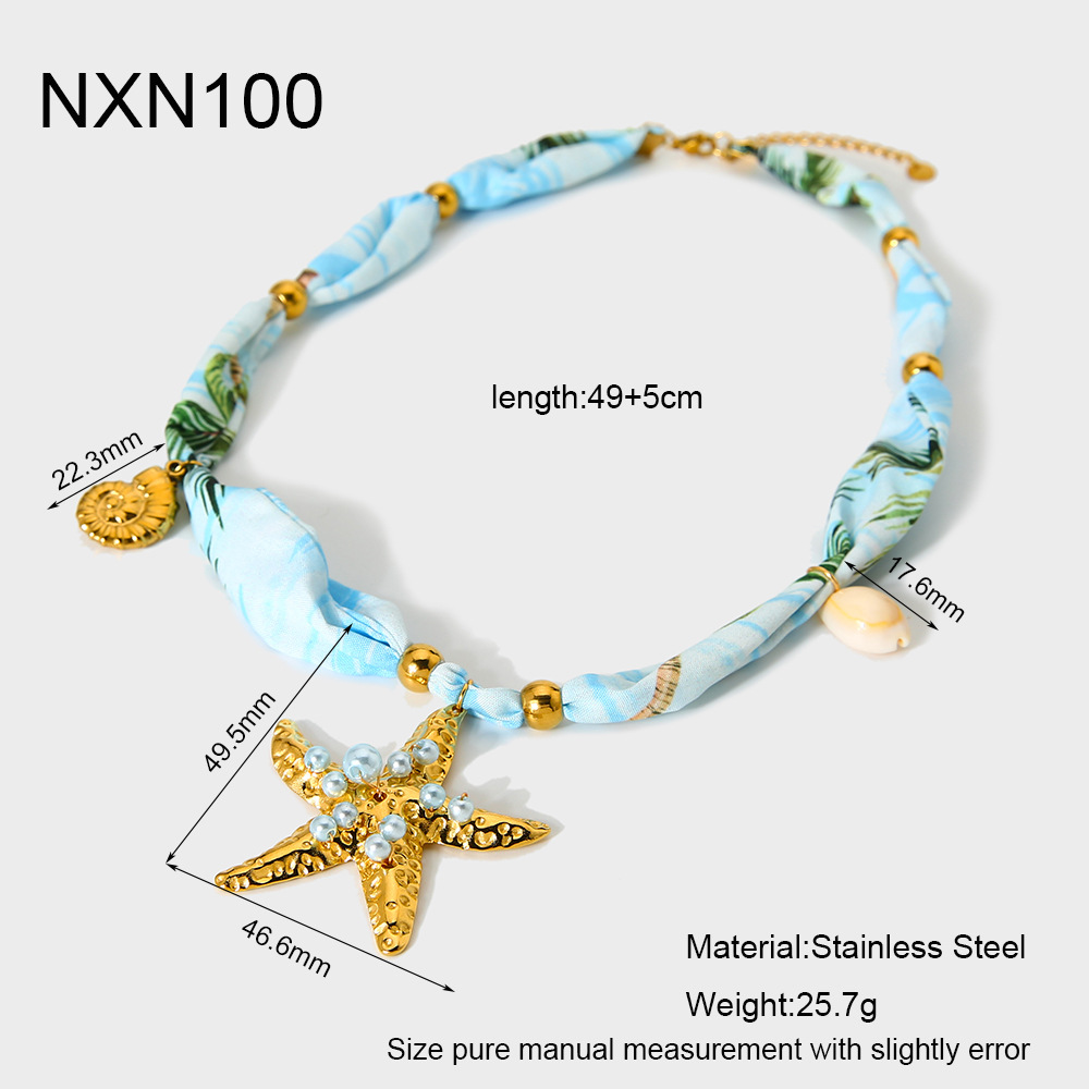 1 Pair Romantic Handmade Silk Scarf - Inspired Stainless Steel Pendant Women's Necklace