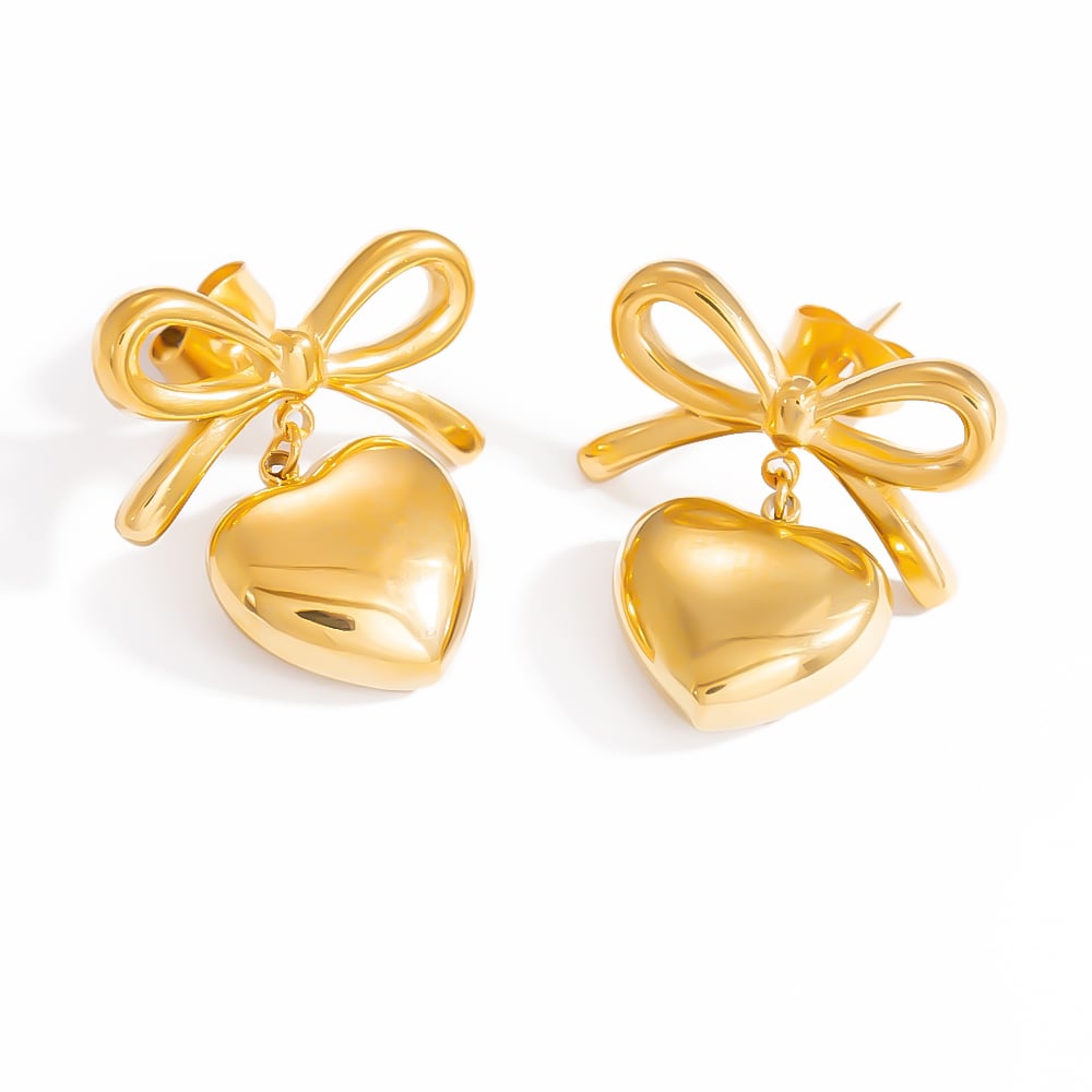 1 Pair Flower Stainless Steel  Women's Stud Earrings 