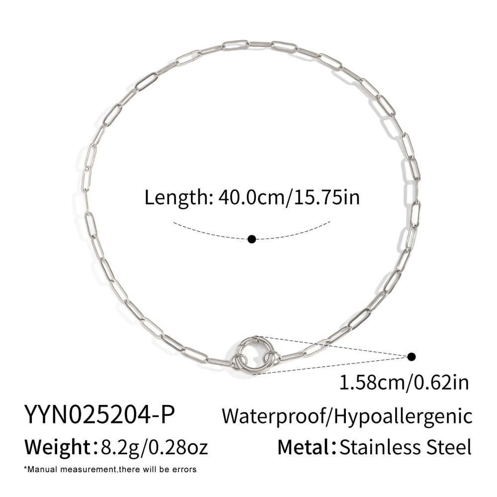 1 Piece Simple Series Daily Circle Stainless Steel  Women's Pendant Necklaces