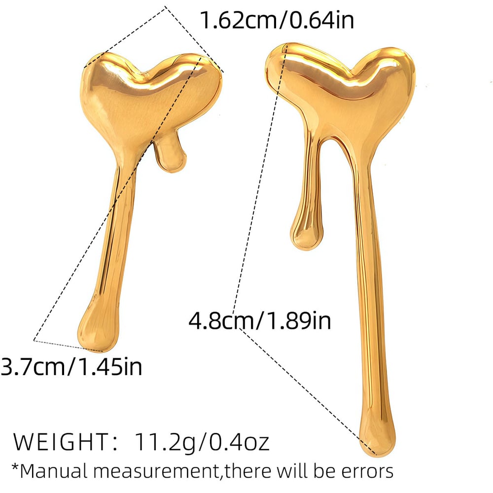 1 Pair Simple  Simple Heart Stainless Steel  Gold Color  Women's Stud Earrings Picture2