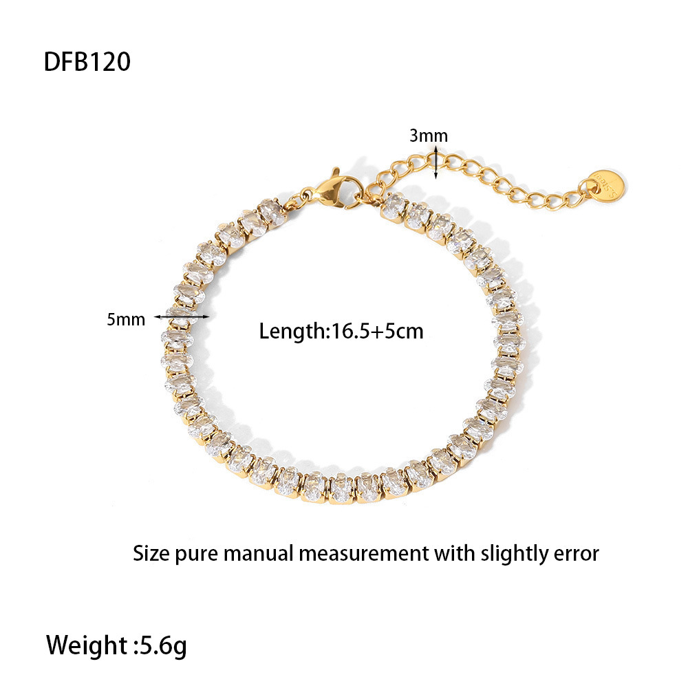 1 Piece Simple Daily Chain Rectangle Stainless Steel Women's Chain Bracelets