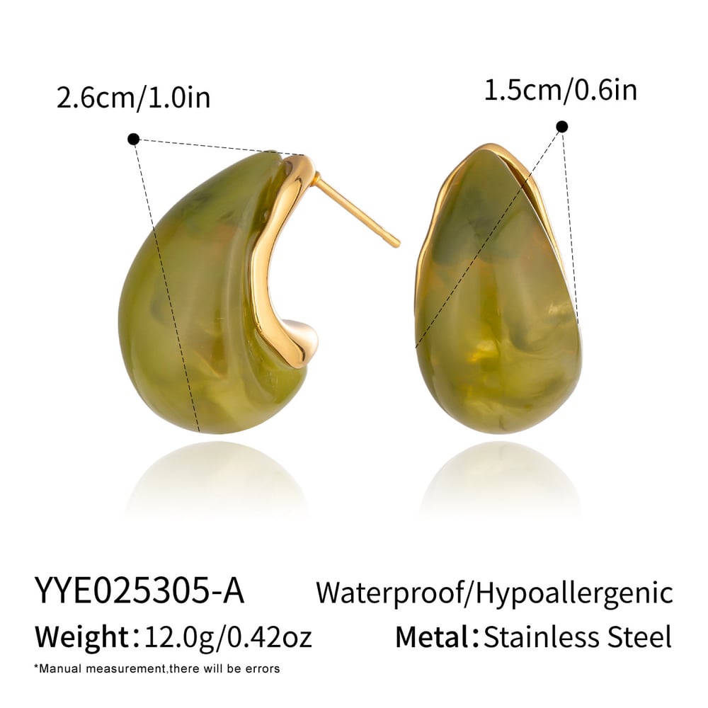 1 Pair Daily Irregular Shape Stainless Steel Gold Color Women's Stud Earrings 